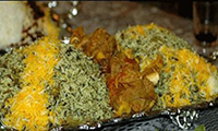 Rice, beans and stewing meat